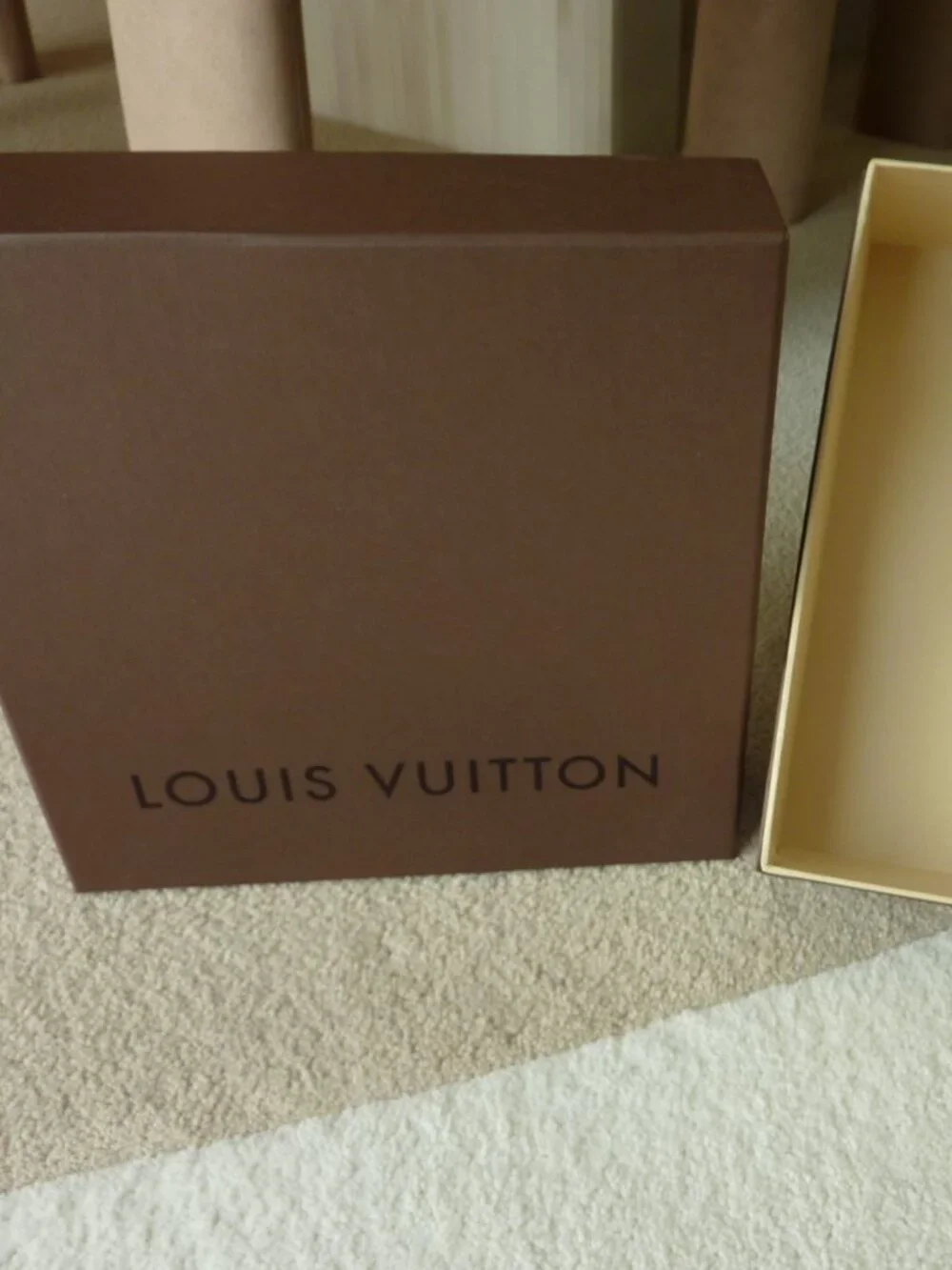 NEW Louis Vuitton Brown Empty Small Bag Storage Square top Box 9.5